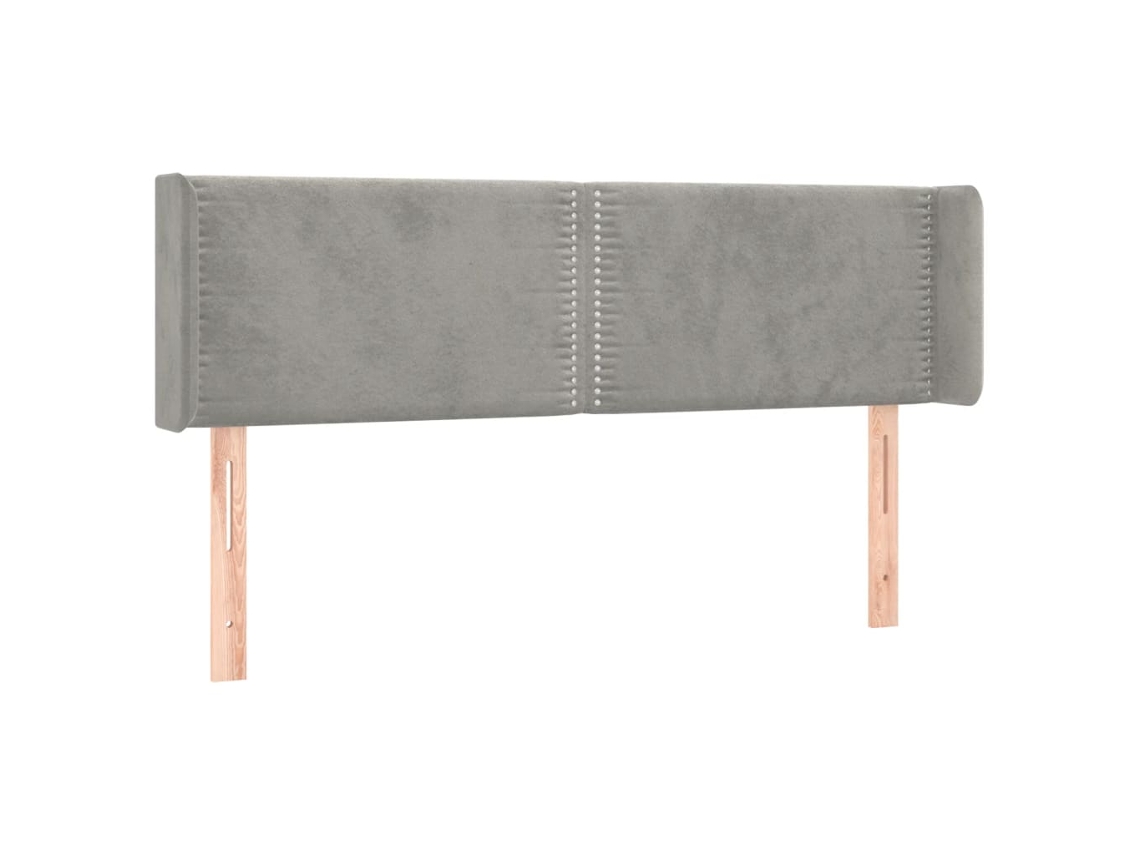 Cabeceira de Cama com Abas Veludo Cinzento Claro MAISON EXCLUSIVE (147x16x78 cm)