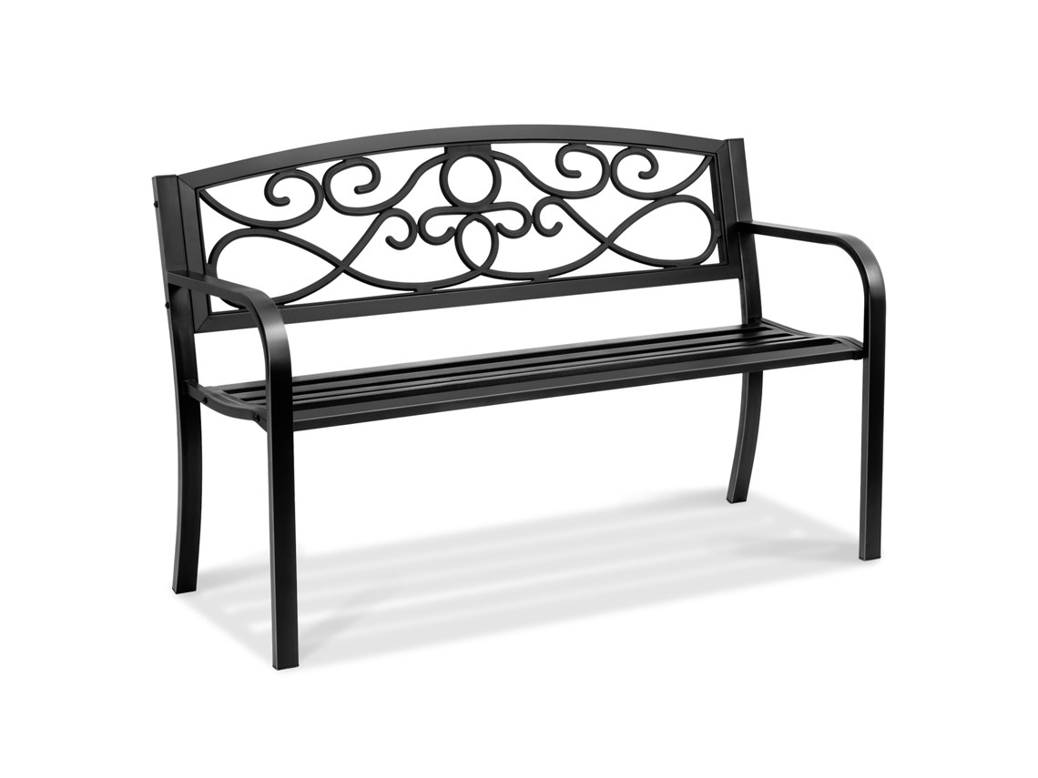 Banco Externo VEVOR Banco de Jardim de Metal de 50 Pol. Banco de Varanda de Pátio de Parque de 550 Libras