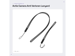 Câmera De Ação Anti Perda - Cordão Com Cinto E Correia - Preto - Ideal Para Câmeras Esportivas - Seguro E Confiável -compatível Com X3 X2 2