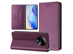Capa De Couro Para Celular Rc01 Com Dupla Dobra Magnética E Rfid