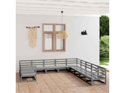 Vidaxl 11 Pcs Conjunto Lounge De Jardim Pinho Maciço