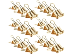 Conjunto de 42 Clips Metálicos Dourados Healeved, Resistentes e Fáceis Usar, Organizadores Documentos Elegante