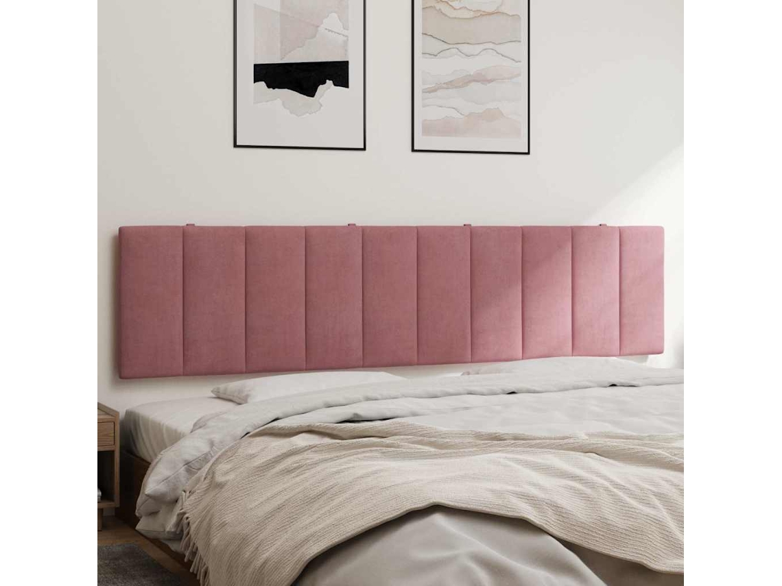 Vidaxl Almofadão De Cabeceira Hanko 200 Cm Veludo Rosa