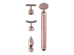 Massageador Facial 2025, Aparelho de Massagem em Formato T com Sinalização Elétrica, 1 Conjunto, Ouro Rosa GOKOCO