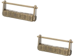 Conjunto De 2 Cadeados Antigos Com Combinação Para Caixa Joias,