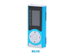 Leitor Mp3 Tela Lcd Recarregável Com Suporte De Luz Led Externo Micro Tf Sd Card Azul*