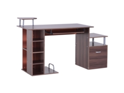 Mesa para PC com gaveta e prateleira, madeira, escritório ou quarto BTFORUS
