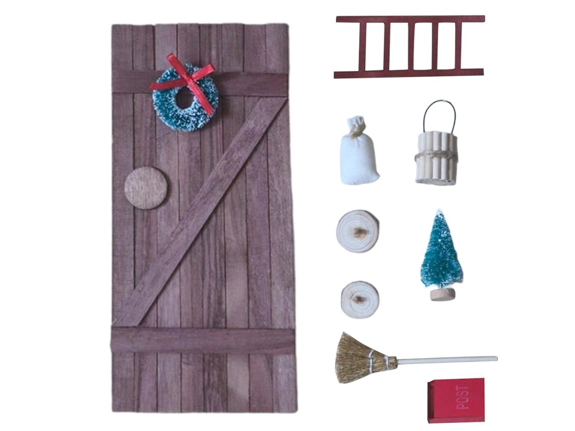 Kit Acessórios Casa Boneca 9 Peças Gnomos Natal