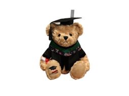 Urso de Pelúcia Teddy com Beca de Formatura, Presente de Graduação Personalizável com Logo, Rosa Gola V CHABERLU