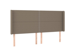 Headboard, Headboards Vidaxl Cinzento-acastanhado Tecido (203 X 16 X 118/128 Cm)