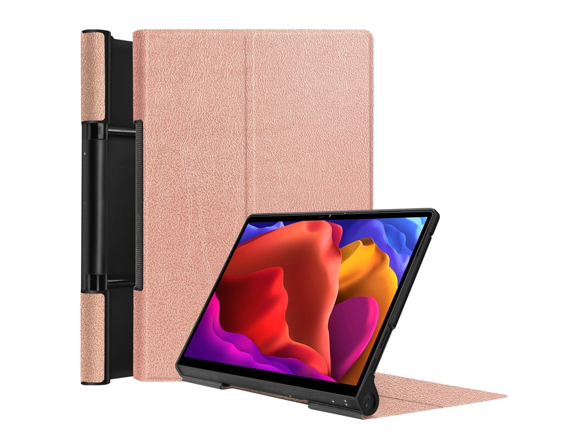 Elysve Capa Para Lenovo Yoga Pad Pro 13 Polegadas Yf K606f, Couro Pu, Suporte Ajustável, Ouro Rosa