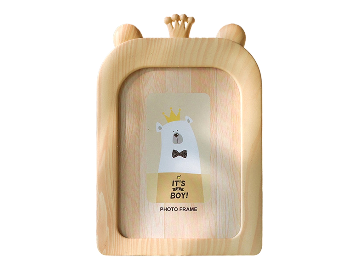 Ronjoe-moldura De Foto 7 Polegadas Desenho Animado Bonito Para Decoração De Mesa E Parede Bege