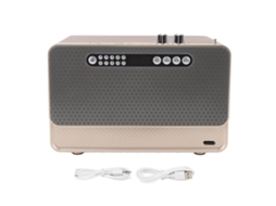 Altifalante Bluetooth de madeira EOOCOO, subwoofer sem fio