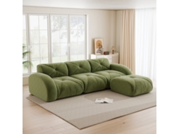 Poltrona L Sofá Modular 3 Assentos Antiderrapante Verde