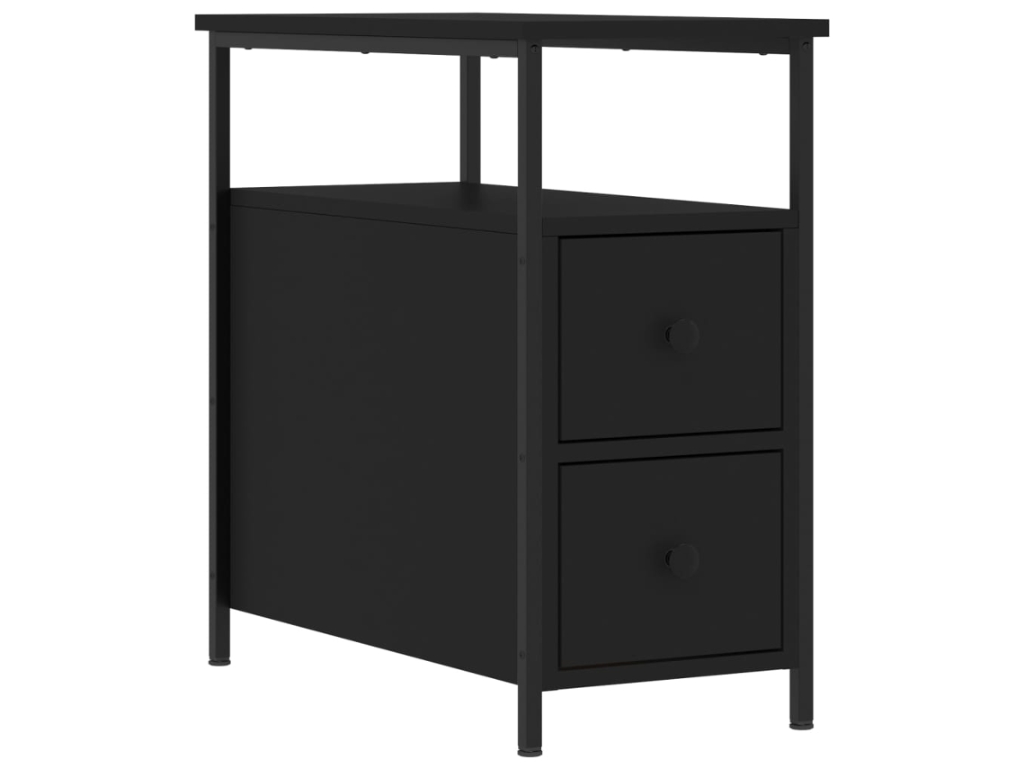 Bedside Cabinet, Bedside Cabinets Vidaxl Preto Madeira Processada (n/a)