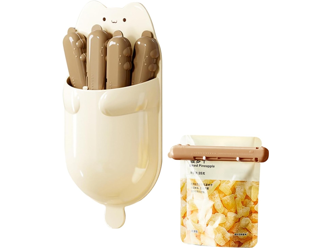 Conjunto De 4 Prendedores Reutilizáveis Para Sacos De Pão E Alimentos, Fecho Hermético, Armazenamento Magnético