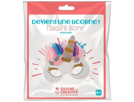 Máscara Para Decorar Virar Unicórnio Graines Creatives