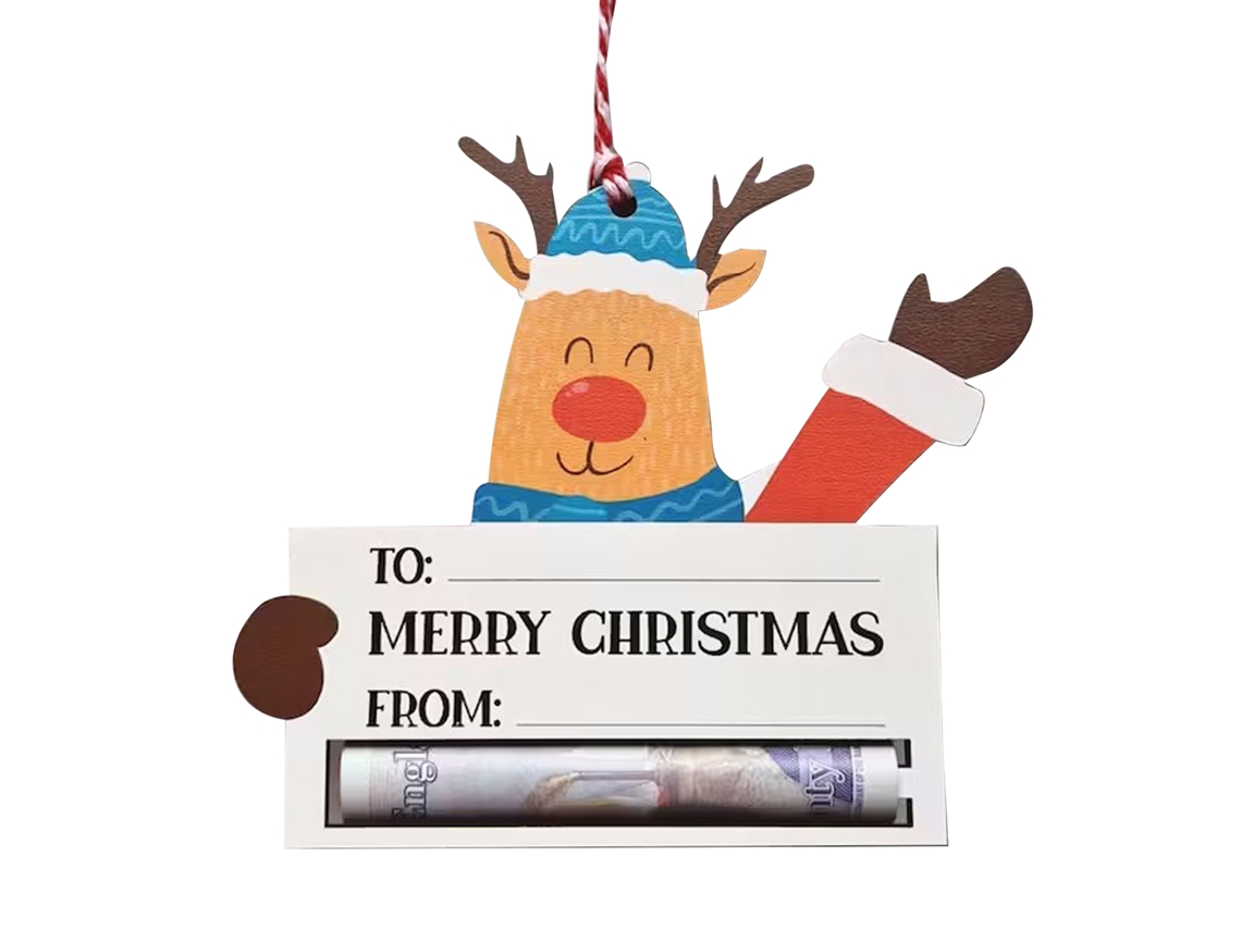 Laxiscreed Porta-cartões De Natal Em Madeira Com Guirlanda Decorativa Para Decoração Festiva