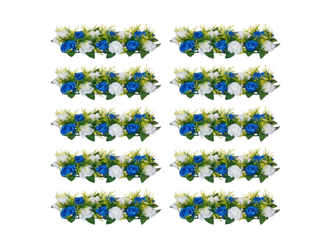 Bolas de flores para centro de mesa de casamento Vevor azul e branco (pacote com 10)
