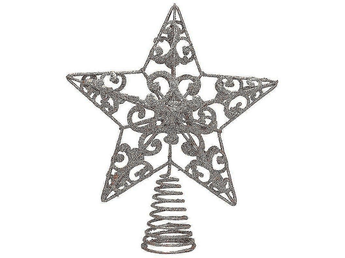 Enfeite De Estrela De Metal Brilhante Para Árvore De Natal, Decoração De Casa Olysi Shop (1 Peça Dourada)
