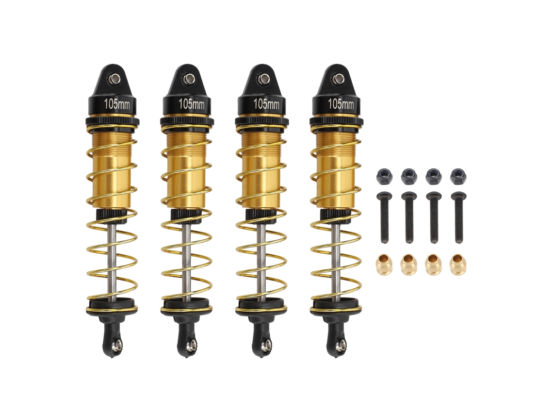 Mali 4pcs Amortecedor de Choque Rc para Scx10 Dianteiro Traseiro Mola Damper para Carro Crawler Rc 1/10 Ouro
