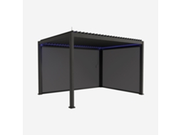 Pérgola Bioclimática Elétrica 3x4m Com Iluminação Led Toldo 3m Toldo 4m, Antracite Sweeek