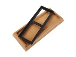 1 Suporte De Bambu Para Pedra De Afiar Com Base De Borracha Antiderrapante