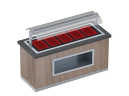 Buffet Quente Com Vidrocerâmica E Protetor De Tela 5 Gn 1/1 20 Acabamento Nm 2000x850x1320 Mm 3210 W 230/1v 11058nm1 Eurast