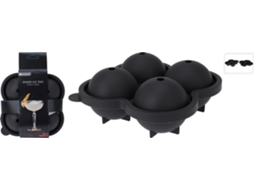 Bolas De Gelo Em Formato Cubo, 4 Compartimentos, Cinza, Quadradas, 20x15x7 Cm