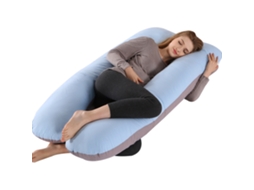 Almofada para Grávidas, Travesseiro de Dormir para Gestantes, Alívio Dor no Corpo Durante a Gravidez SPQMENT (130x70cm azul acinzentado)