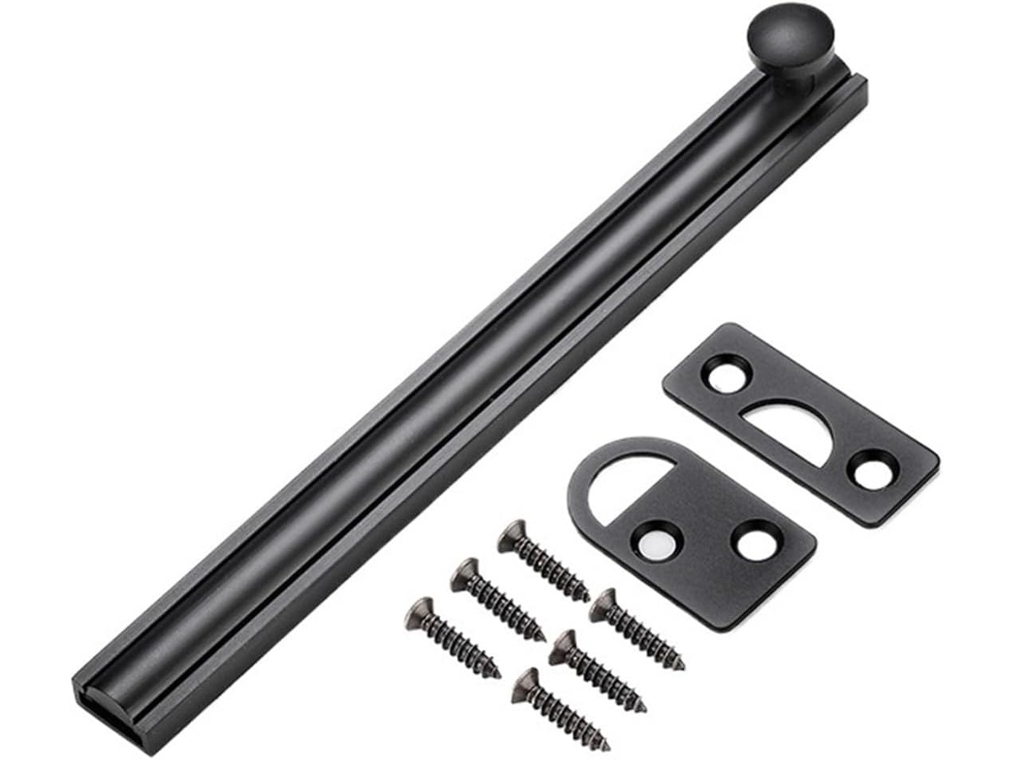 Conjunto De 3 Parafusos Cobre Para Fechadura Porta Superfície, Para Segurança Em Portões E Janelas Preto Fosco, 15cm