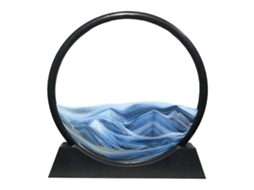 KOFIHETY Arte De Areia Em Movimento, Quadro Redondo, Paisagens Submersas, Oceano Azul, Arte Com Areia Para Relaxamento, Brinquedo Para Mesa, Casa E Escritório