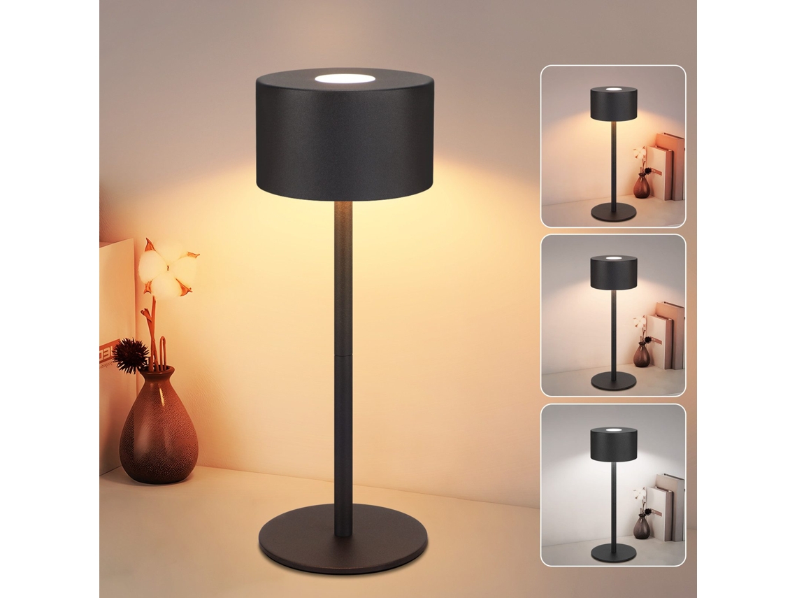 Candeeiro De Mesa Led Sem Fios Candeeiro De Mesa Com Regulação Por Toque E 3 Temperaturas De Cor, Altura Ajustável, Usb Nettlife