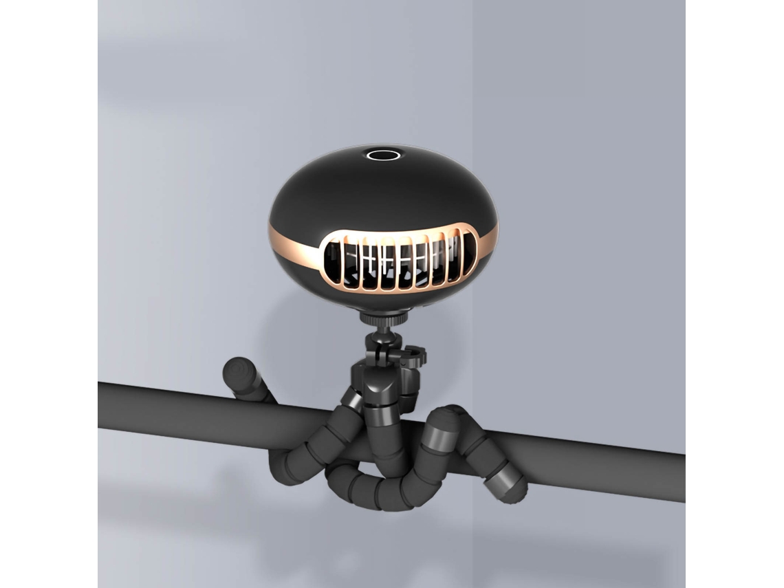 Ventilador Mini Sem Lâmina 1800mah Usb Preto