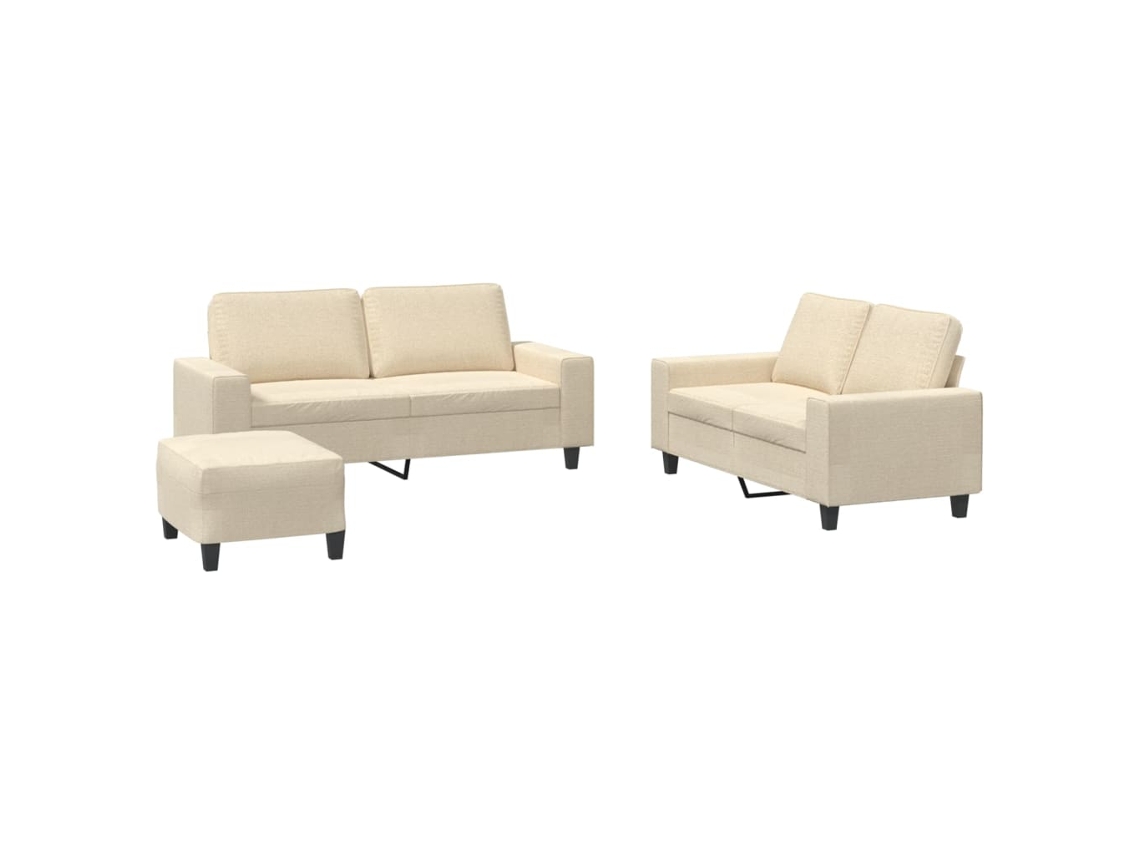 Sofa Set, Sofa Sets Vidaxl Creme Tecido (n/a)