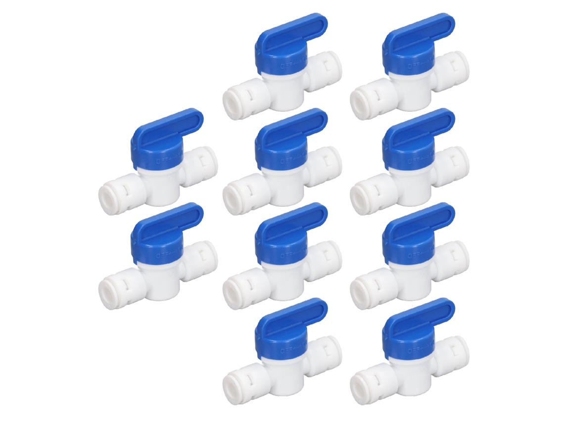 10 Peças Válvula De Bola Inline Mini Interruptor De Desligamento Para Purificador De Água Conexão Rápida 1/4 Polegada