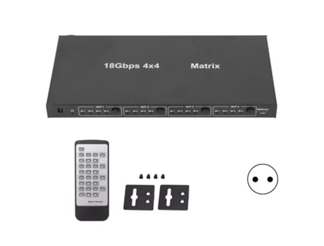 Divisor HDMI 4x4 4K 60Hz com dimensionamento de vídeo, interface multimídia Xyvona HD (plugue da UE)