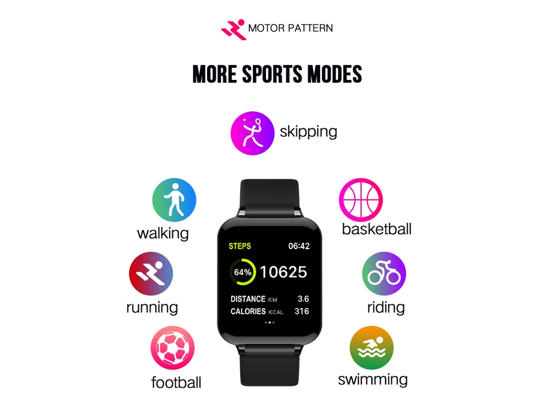 Mali relógio Inteligente Fitness Tracker com Monitor de Pressão Arterial e Frequência Cardíaca Ip67 1.3 Polegadas Tela Colorida