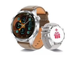 Smartwatch (couro Marrom), Tela De 1,53 Polegadas, Assistente De Saúde, Bateria De Longa Duração.