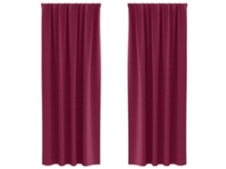 Maison Exclusive - Cortinas Blackout Com Argolas 2 Pcs Vinho Vermelho 225 X 140 Cm