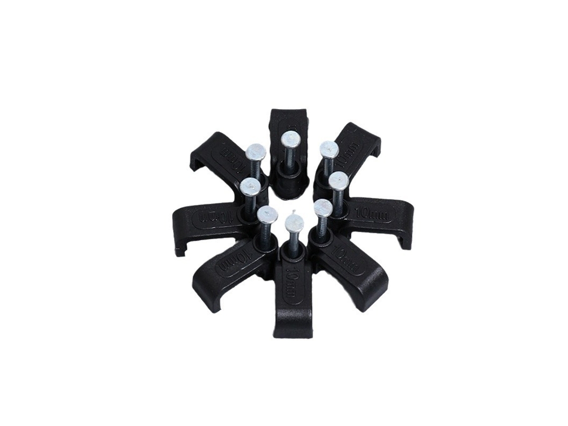 100 clipes AQUAFORGE para fixação de cabos, plástico preto, 12mm x 100