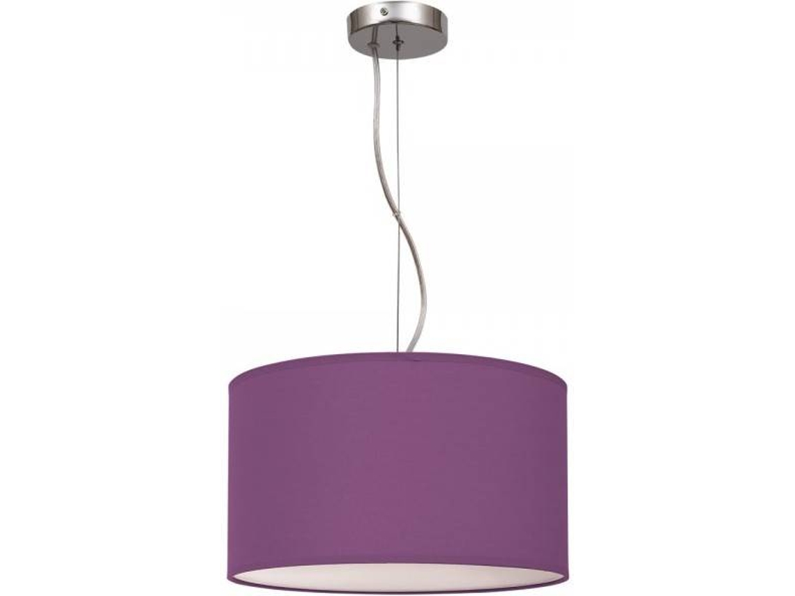 Candeeiro de Teto FABRILAMP Nicole (Lilás - E27 - Máx. 60W - Metal - Tecido)