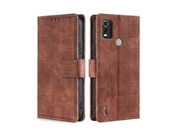 Capa De Couro Com Fecho Magnético E Sensação De Pele De Crocodilo Para Nokia C21 Plus