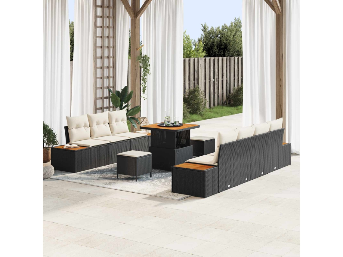 Vidaxl Conjunto De Sofá De Jardim 10 Unid. 9-número De Lugares