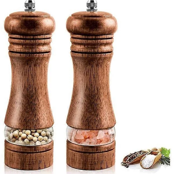 Moedor De Sal E Pimenta, Conjunto Com 2 Unidades. Moedor De Sal E Pimenta Madeira