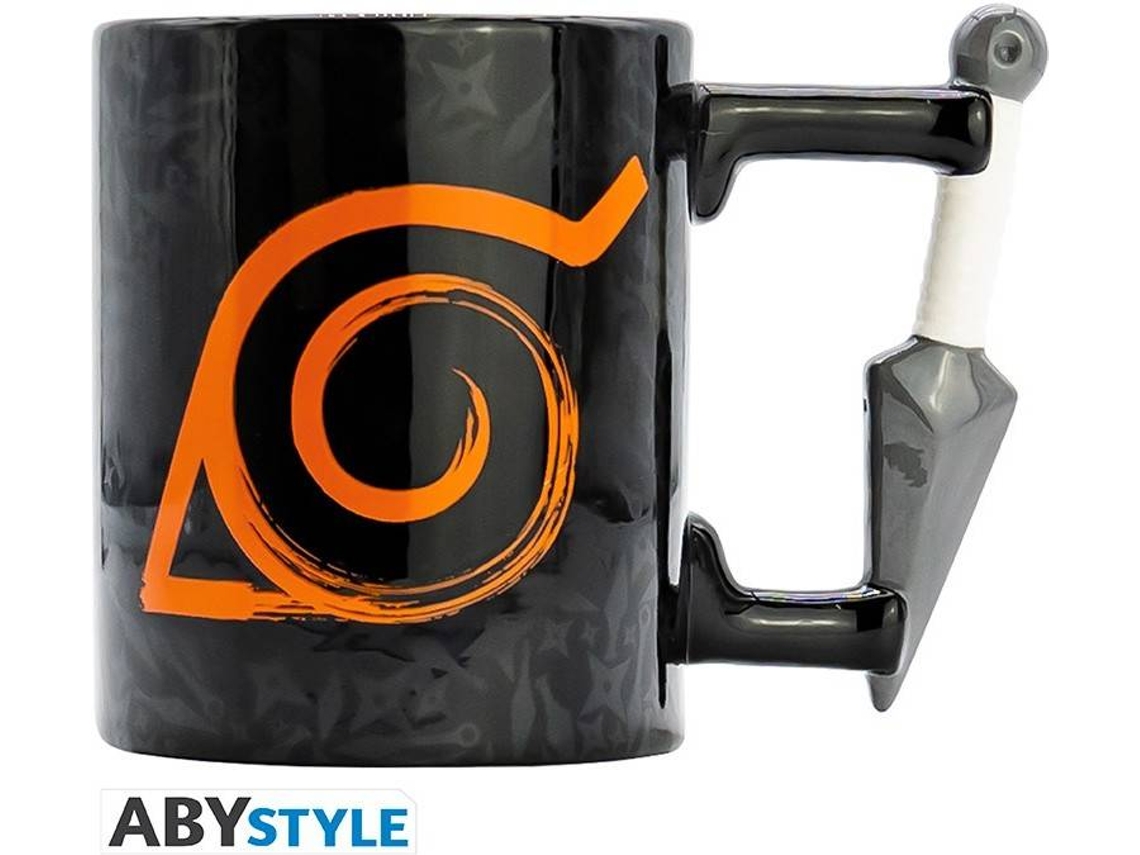 Caneca NARUTO SHIPPUDEN - Kunai Konoha Asa 3D (500 ml)