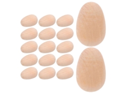 Omni 40 Ovos de Madeira para Páscoa Diy Pintar Decorar Ovos Falsos Pequenos para Manufaturas e Decoração como Se Muestra