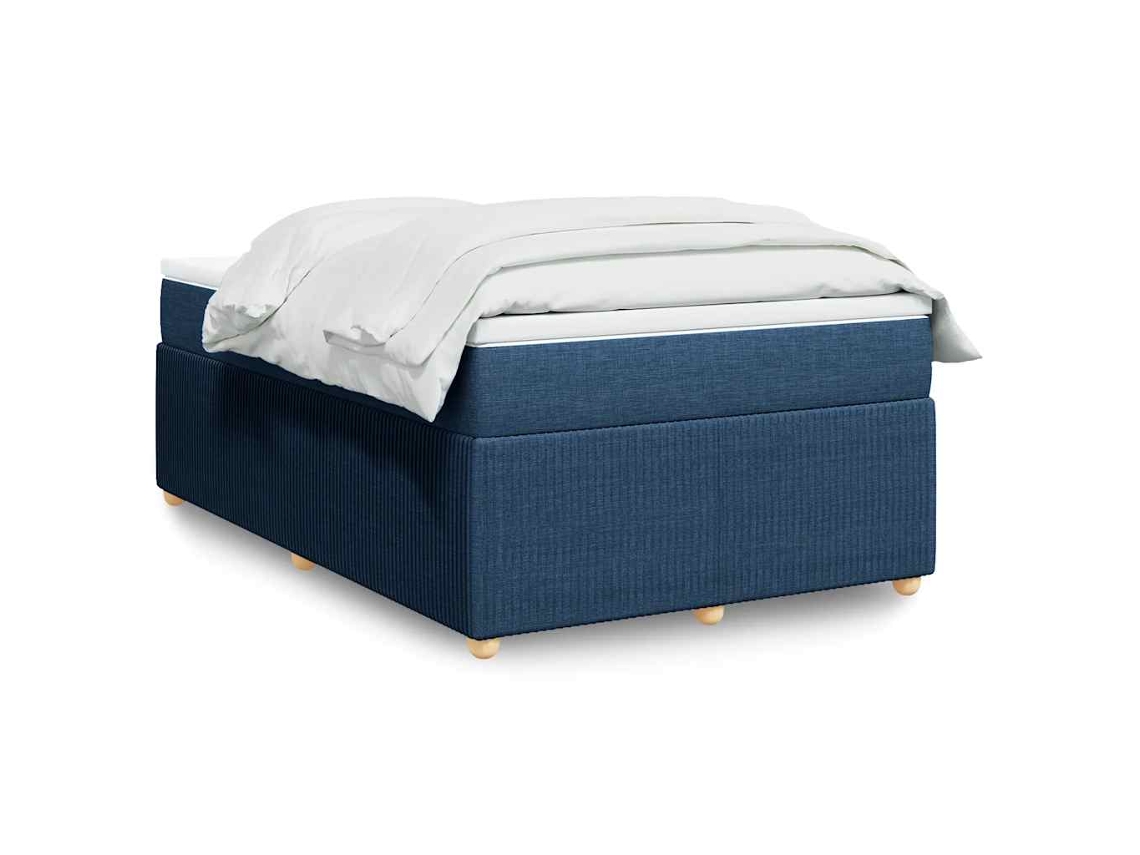 Vidaxl Cama Com Molas/colchão 120x200 Cm Tecido Azul