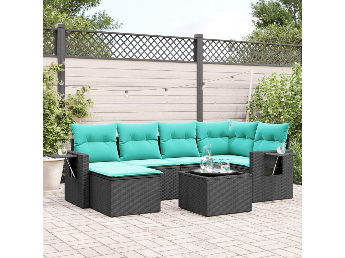 Conjunto de Jantar para Jardim com 7 Peças em Madeira de Acácia Maciça 150x200 cm VIDAXL