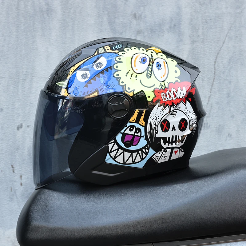 Capacete De Motocicleta (l)abs 3/4, Certificado Dot, Resistente A Impactos E Ao Vento.